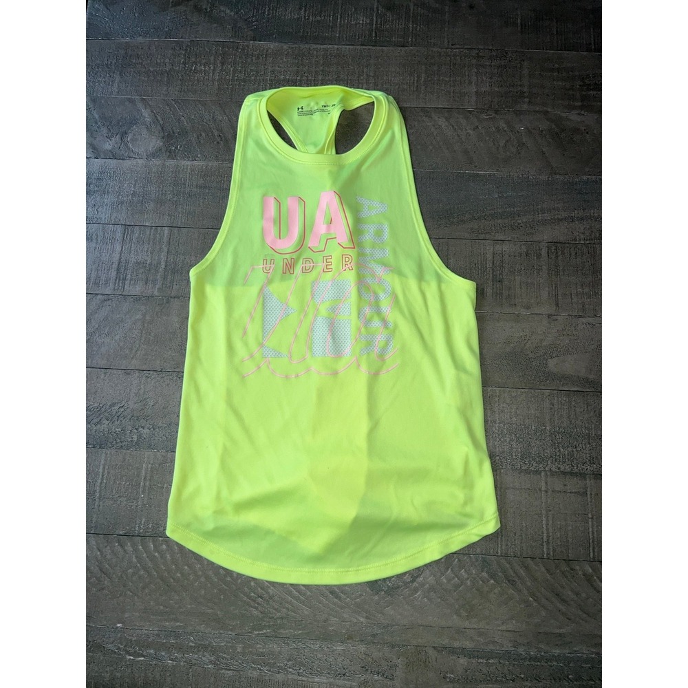 Under Armour Loose Girls Neon Yellow Active Tanktop size medium